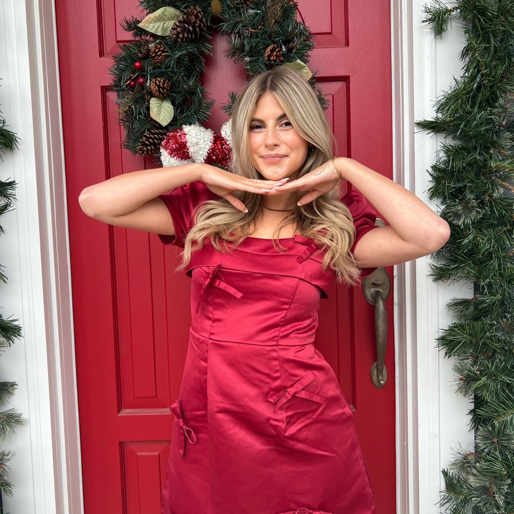 Elegant Red Satin Dress